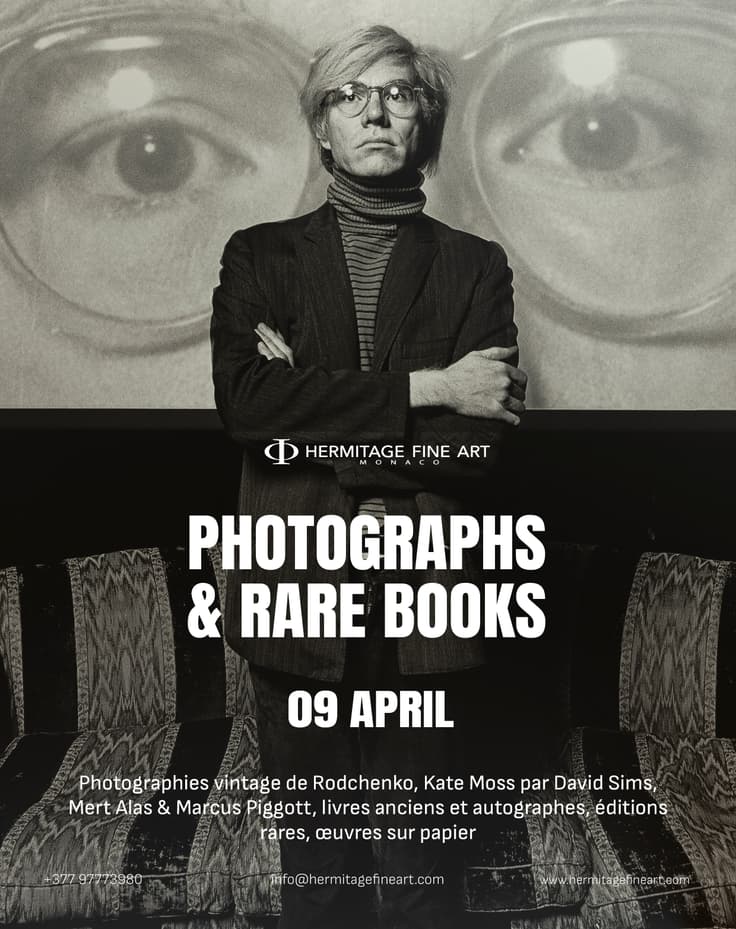 PHOTOGRAPHS, RARE BOOKS & AUTOGRAPHS: Rare books, including Russian Books, Rare & Lifetime, Works on Paper, Photographs, including vintage photographs by Alexander Rodchenko, Kate Moss photographed by David Sims, Mert Alas & Marcus Piggott