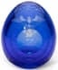 BLUE GLASS EASTER EGG WITH ANGEL AND DOVE