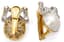 EAR CLIPS 18K WHITE GOLD, DIAMOND, MABE PEARL