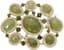 18K GOLD BROOCH WITH PERIDOT, GREEN CHALCEDONIES