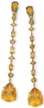 18K YELLOW GOLD, DIAMOND AND YELLOW TOPAZ PENDANT EARRINGS