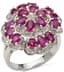 FLOWER’ 18K WHITE GOLD, RUBY AND DIAMOND COCKTAIL RING