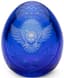 BLUE GLASS EASTER EGG WITH ANGEL AND DOVE