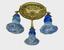DAUM FRERES
LOUIS MAJORELLE (1859-1926) 
Four chased gilt bronze ceiling lights supporting three Daum tulips in blue marbled glass