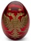 RED GLASS EASTER EGG WITH DOUBLE-HEADED EAGLE AND MONOGRAM