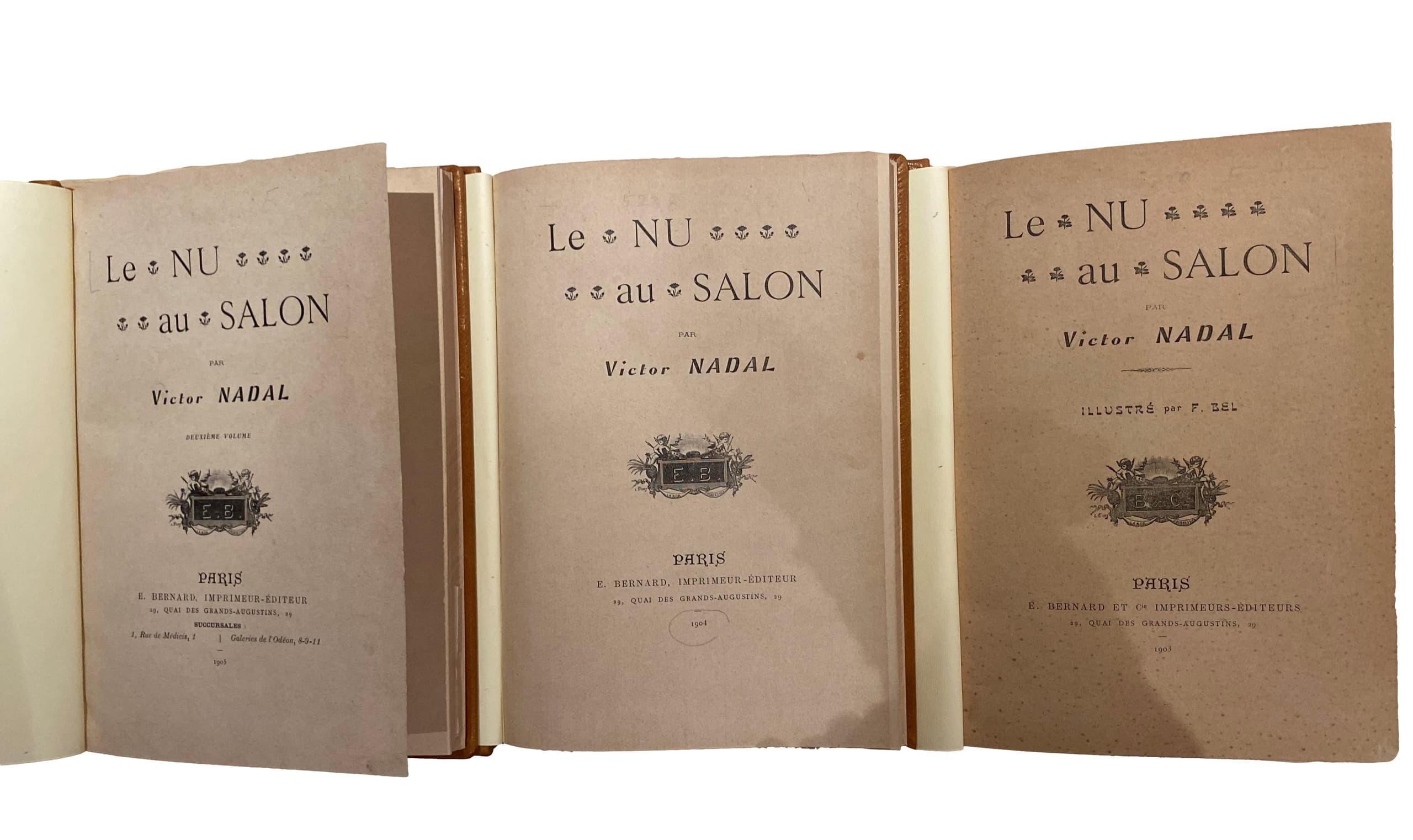 VICTOR NADAL (1847-1907) Set of 3 books «The nude in the salon» by