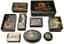 SET OF NINE RUSSIAN PAPIER-MÂCHÉ LACQUER BOXES AND TRAY, 20th CENTURY