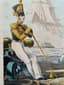 FEDOROV M.S. 
Drum Major and Ensign of the Guards Crew.
Plate from Collection of Uniforms of the Russian Imperial Army. 1830s–1840s.
