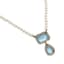 18K WHITE GOLD, CULTURED PEARL, DIAMOND, TOPAZ NECKLACE