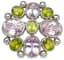 18K WHITE GOLD AMETHYST AND PERIDOT BROOCH