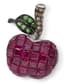 ‘CHERRY’ 18K WHITE GOLD, DIAMOND, RUBY AND CHRYSOLITE BROOCH – PENDANT