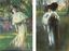 FORTUNEY (1878-1950)
Two portraits
I. Elegant woman with fur coat
II. Young woman in the park with flowers
