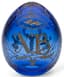 BLUE GLASS EASTER EGG WITH ANGEL AND DOVE