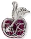 ‘CHERRY’ 18K WHITE GOLD, DIAMOND, RUBY AND CHRYSOLITE BROOCH – PENDANT