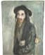 UNKNOWN ARTIST, 20TH CENTURY
Orthodox Jewish man holding a Torah scroll