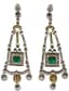 PAIR OF YELLOW AND WHITE GOLD, DIAMOND AND EMERALD DROP EARRINGS