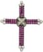 18K WHITE GOLD, DIAMOND, RUBY CROSS PENDANT