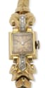 *NOVEREX 18K GOLD WATCH WITH DIAMOND, 1940s
