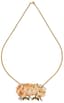 18K GOLD CHAIN WITH 14K GOLD ANGEL SKIN CORAL PENDANT SET WITH DIAMOND