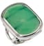 18K WHITE GOLD RING WITH CHRYSOPRASE