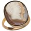 14K YELLOW GOLD CAMEO RING, 20TH CENTURY
