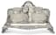 [FROM THE ESTATE OF ELIZAVETA DEMIDOVA-OBOLENSKAYA]
STERLING SILVER INKWELL STAND WITH TWO CUT CRYSTAL INKWELLS 
MAPPIN & WEBB, London, 1905