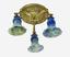 DAUM FRERES
LOUIS MAJORELLE (1859-1926) 
Four chased gilt bronze ceiling lights supporting three Daum tulips in blue marbled glass