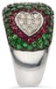 HEART’ 14K WHITE GOLD, DIAMOND, TSAVORITE AND RUBY RING