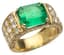 18K YELLOW GOLD EMERALD AND DIAMOND RING