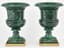 PAIR OF RUSSIAN MALACHITE INTERIOR VASES
Russia, early 20th century