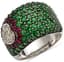 HEART’ 14K WHITE GOLD, DIAMOND, TSAVORITE AND RUBY RING