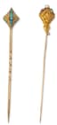 SET OF TWO 18K GOLD TIE/HAT PINS