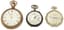 *SET OF THREE 18K YELLOW GOLD, 14K YELLOW GOLD AND SILVER POCKET WATCHES