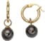 18K YELLOW GOLD, BLACK PEARLS EARRINGS