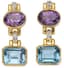 18K YELLOW GOLD, DIAMOND, AMETHYST AND TOPAZ EARRINGS