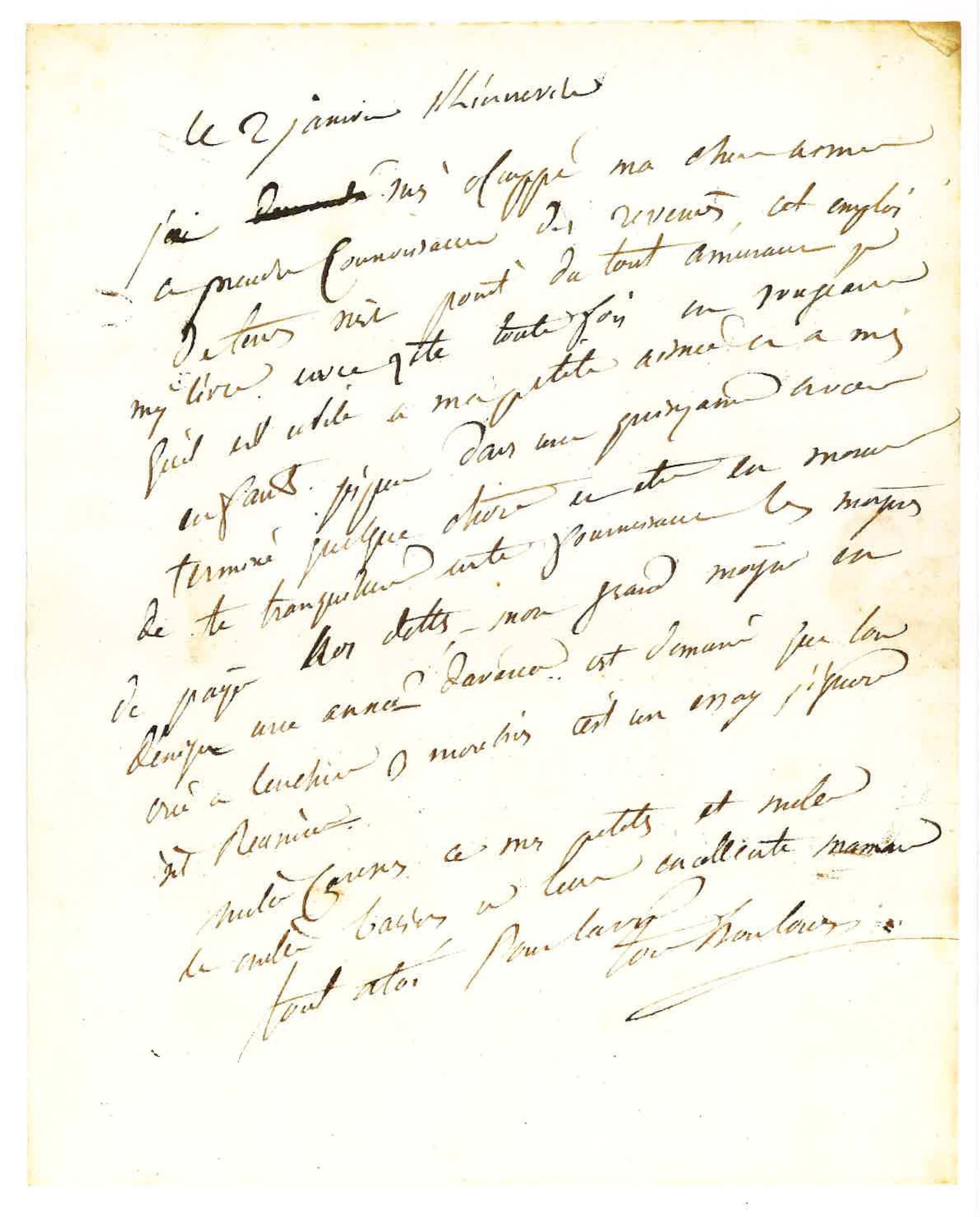 LOUIS NICOLAS DAVOUT (1770-1823) Autograph letter signed to his