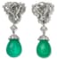 PAIR OF WHITE GOLD DIAMOND AND 37.6 CT. COLOMBIAN EMERALD DROP EARRINGS (WITH CERTIFICATE)