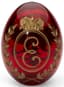 RED GLASS EASTER EGG WITH DOUBLE-HEADED EAGLE AND MONOGRAM