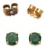 18K GOLD STUD EARRINGS WITH EMERALD