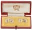 CARTIER 
18K GOLD CUFFLINKS WITH CRYSTAL AND DIAMOND