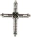 18K WHITE GOLD, DIAMOND, RUBY CROSS PENDANT