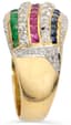 18K YELLOW GOLD, DIAMOND, RUBY, SAPPHIRE, EMERALD RING