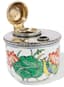 SILVER AND PORCELAIN INKWELL, R. LINZENER WORKSHOP FRO CARTIER NEW YORK, CIRCA 1947