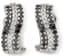 18K WHITE GOLD, BLACK AND WHITE DIAMOND EARRINGS