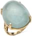 YELLOW GOLD AND CABOCHON AQUAMARINE RING, CIRCA 1970-1980