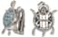 TURTLES' 14K WHITE GOLD, DIAMOND, TOPAZE EARRINGS