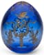 BLUE GLASS EASTER EGG WITH ANGEL AND DOVE