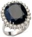 18K WHITE GOLD SAPPHIRE AND DIAMOND RING