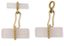 BOUTONS DE MANCHETTE BATONNETS VINTAGE EN OR JAUNE 18K ET QUARTZ ROSE