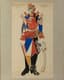 MIKHAIL LARIONOV (1881-1964)
COSTUME DESIGN FOR A SOLDIER FOR THE BALLET CHOUT (BOUFFON), WITH MUSIC BY PROKOFIEV AND A LIBRETTO BY SERGEI DIAGHILEV (THE BALLETS RUSSES PRODUCTION)